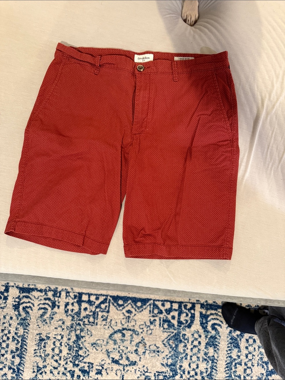 Goodfellow & Co Red Microdot Flat Front Chino Shorts